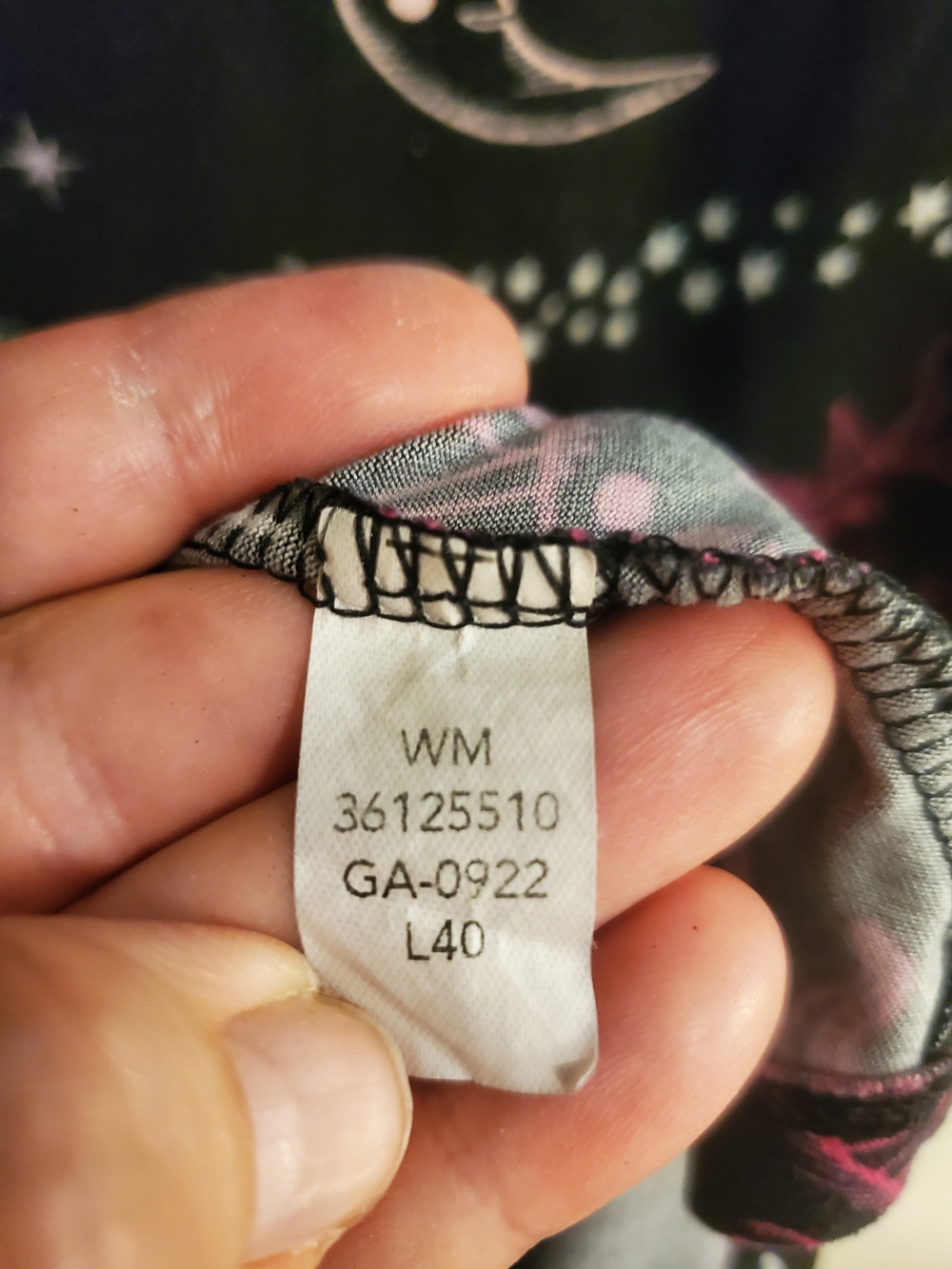 Joyspun Women's Black Nightshirt with Pink Sun & Celestial Print - Picture 5 of 13